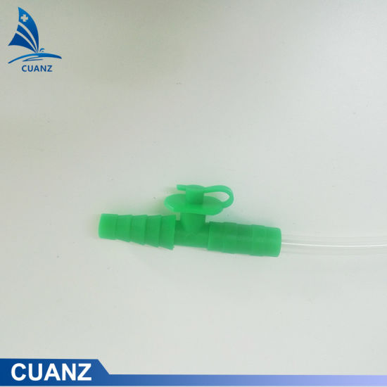 Catéter de tubo de conexión de succión estéril médica desechable con válvula de control