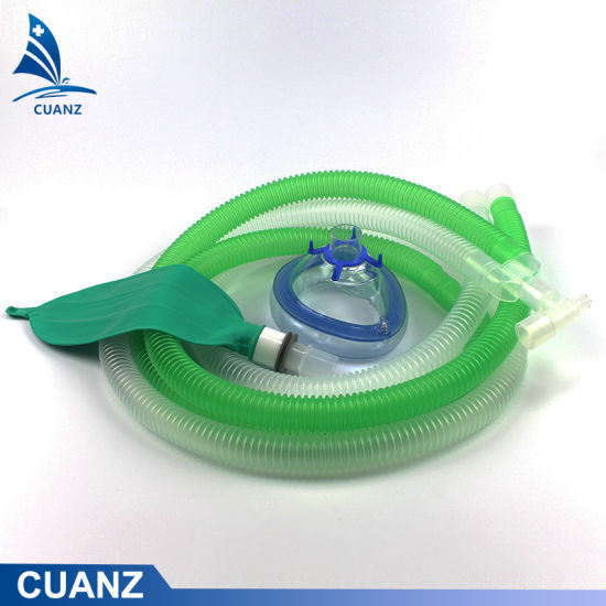 Circuito de respiración de ventilador de tubo corrugado estéril médico