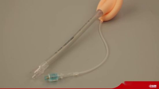Tubo endotraqueal de silicona médica desechable reforzado con puño de doble luz